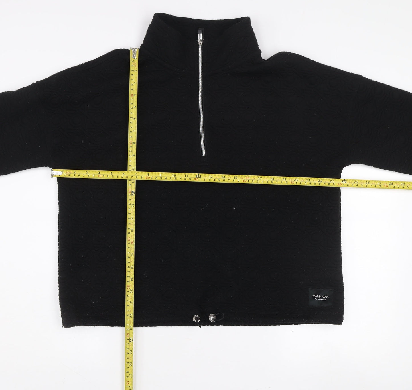 Calvin Klein Performance Women's Black XL 1/4 Zip Textured Sweatshirt