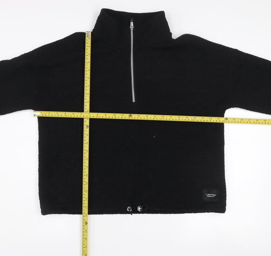 Calvin Klein Performance Women's Black XL 1/4 Zip Textured Sweatshirt