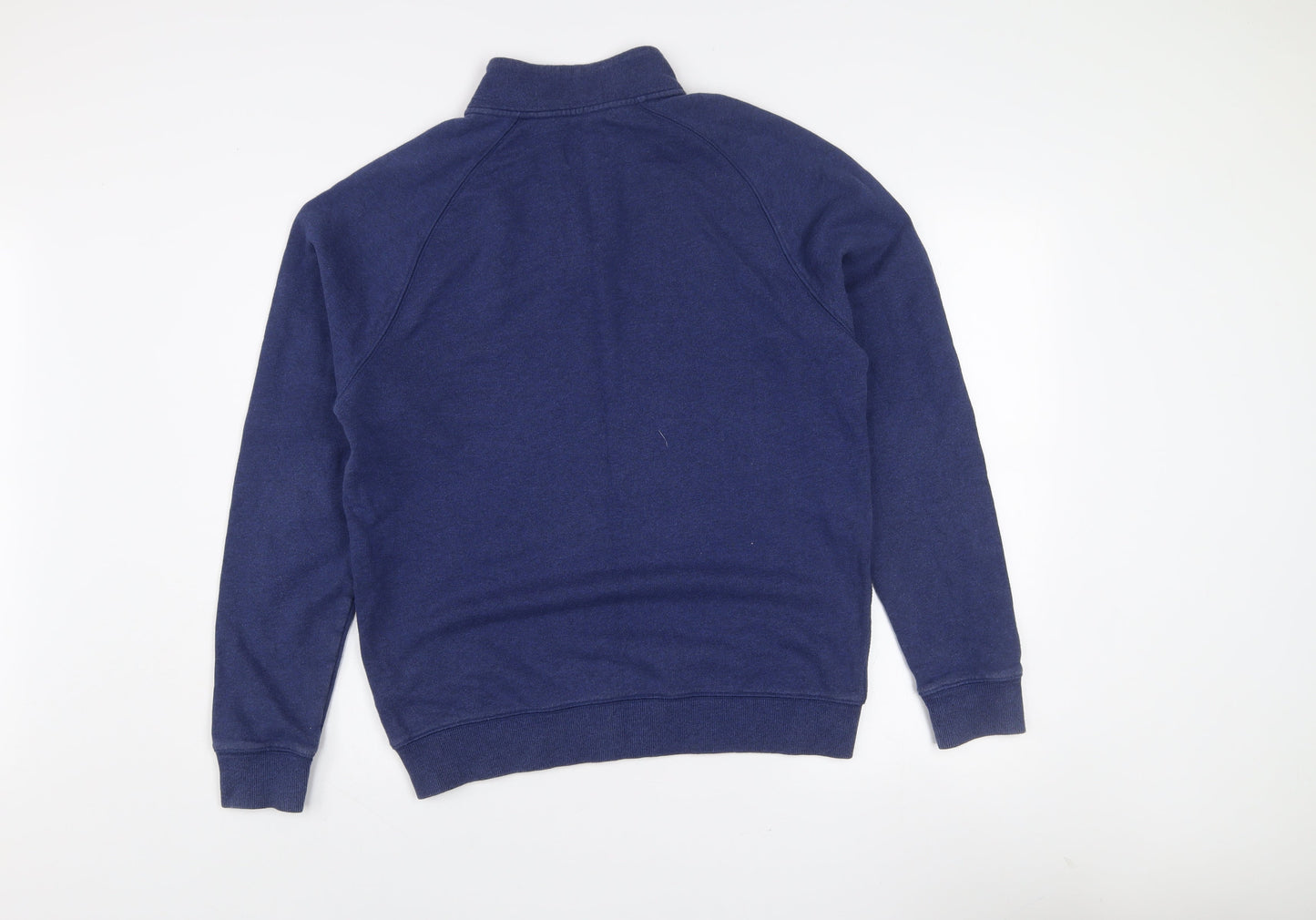 Farah Men's Blue Cotton 1/2 Zip Sweatshirt L Regular Fit