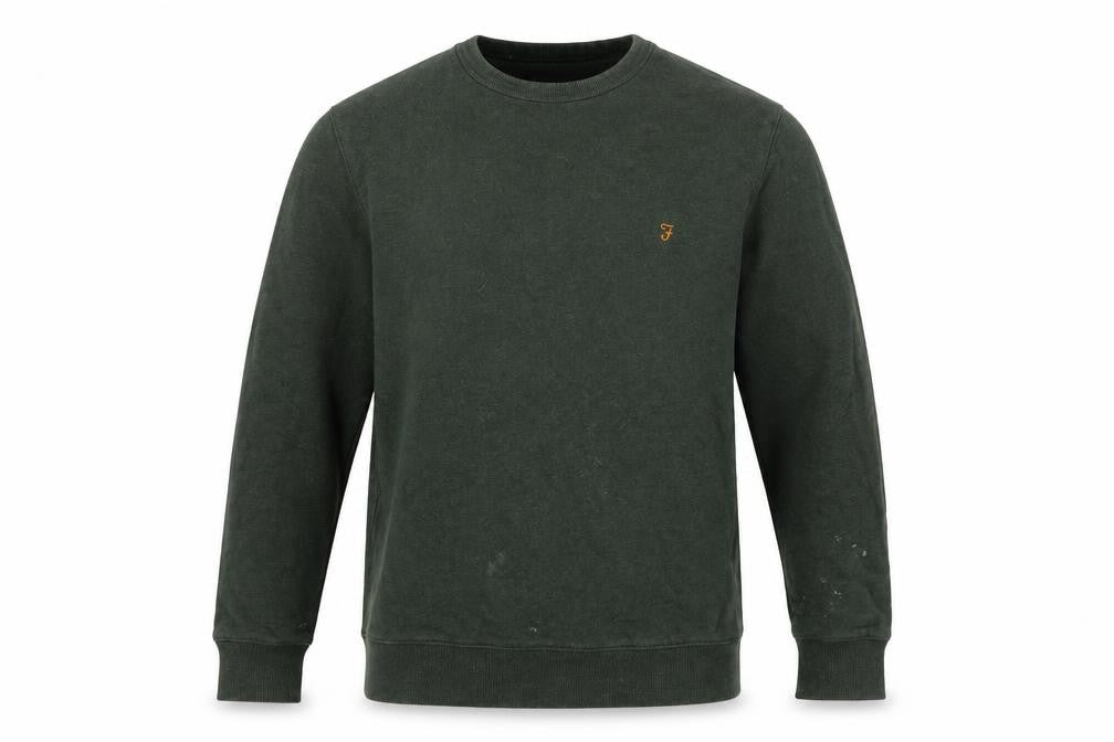 Mens UK S Regular Farah Green Pullover Sweatshirt