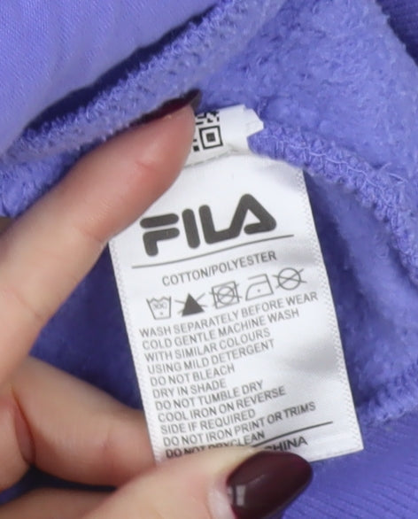 Fila Womens Purple Pullover Hoodie Size 14 Cotton Blend