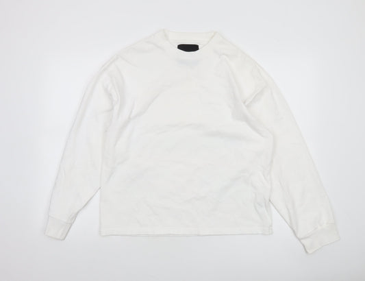 Unknown LDN Women White XS Pullover Sweatshirt Rhinestone Logo