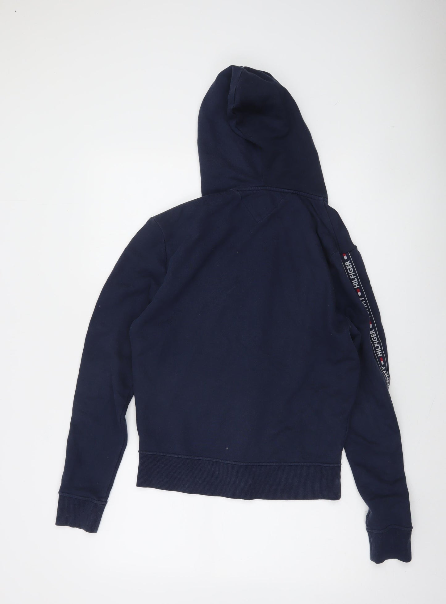 Tommy Hilfiger Women's Navy Full Zip Hoodie Small - Logo Tape
