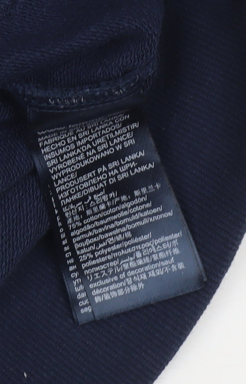 Tommy Hilfiger Women's Navy Full Zip Hoodie Small - Logo Tape