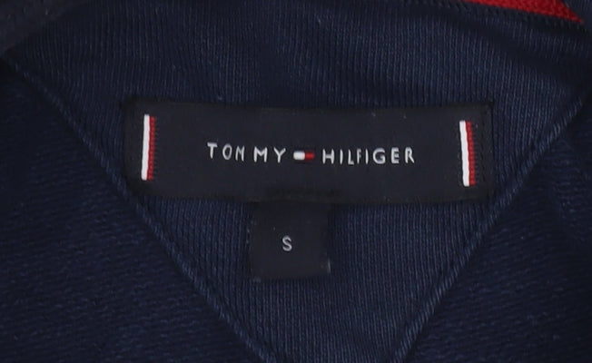 Tommy Hilfiger Women's Navy Full Zip Hoodie Small - Logo Tape