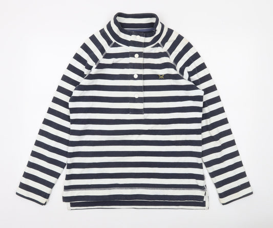 Crew Clothing Company Women's Navy Stripe Henley Sweatshirt Size 10