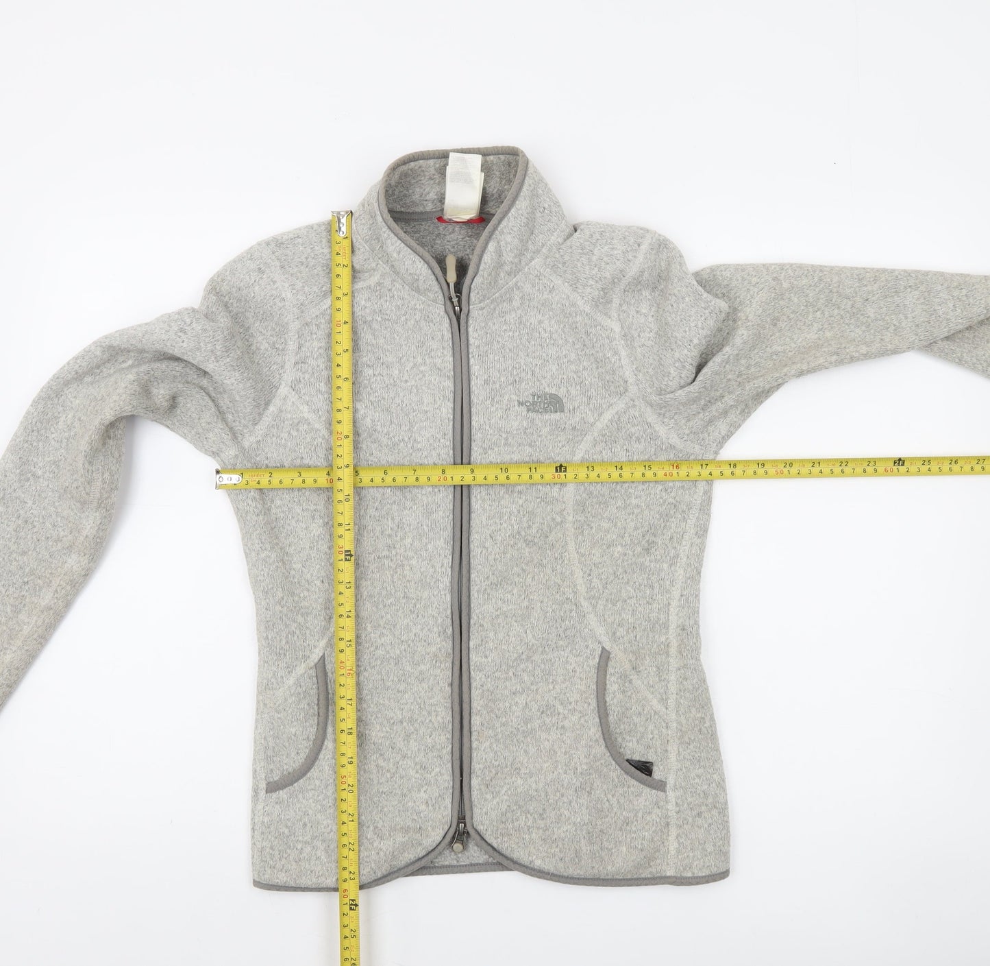 The North Face Women Grey Fleece Full Zip Jacket Size S
