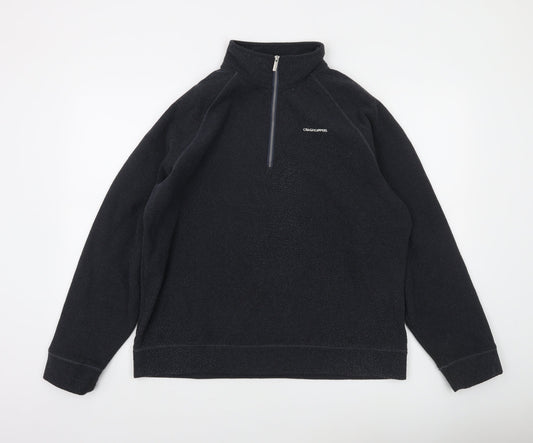 Craghoppers Men's Black Fleece 1/4 Zip Pullover Sweatshirt L