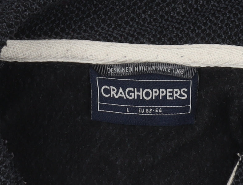 Craghoppers Men's Black Fleece 1/4 Zip Pullover Sweatshirt L