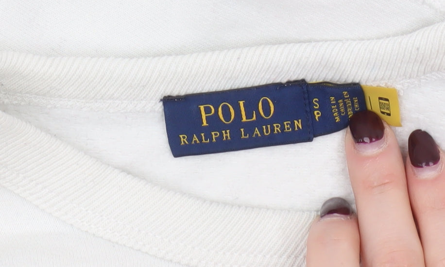 Polo Ralph Lauren Women's White Floral Logo Sweatshirt Size S