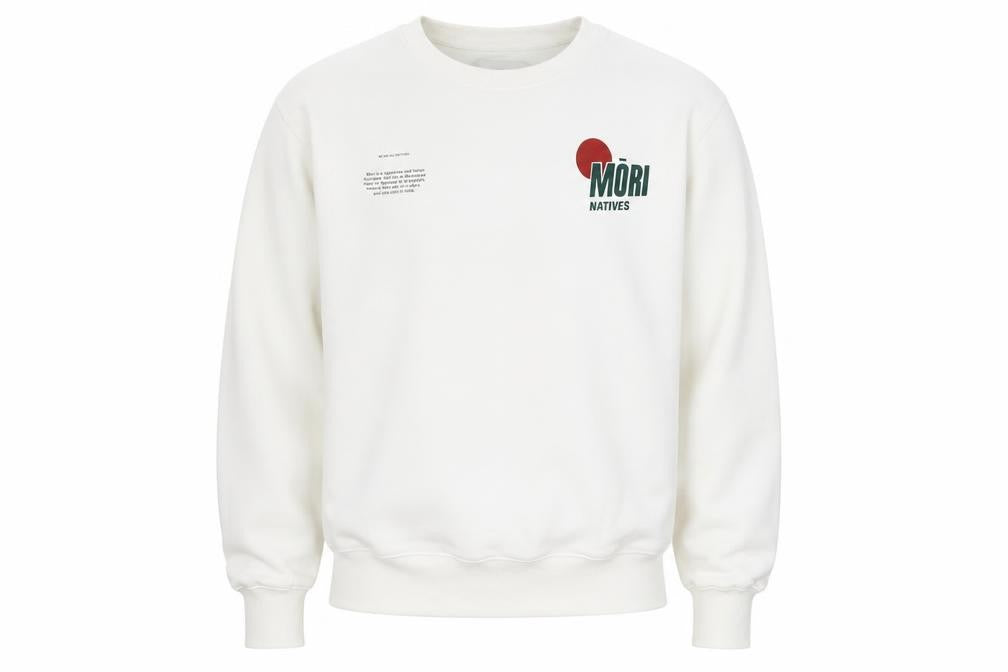 Natives Men White Graphic Logo Crew Neck Sweatshirt Size L