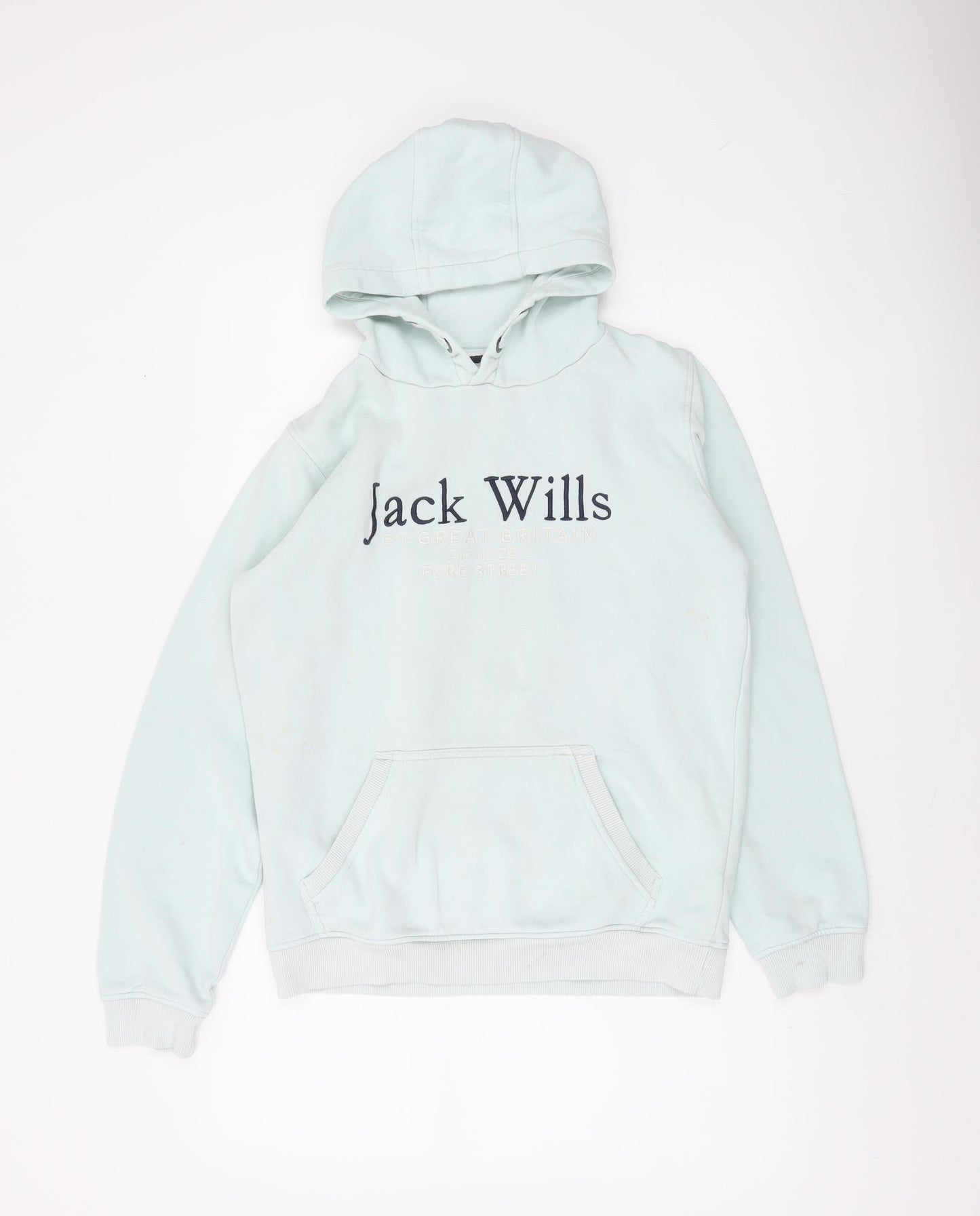 Jack Wills Boys Blue Hoodie 14-15 Years Pullover Cotton Blend Logo