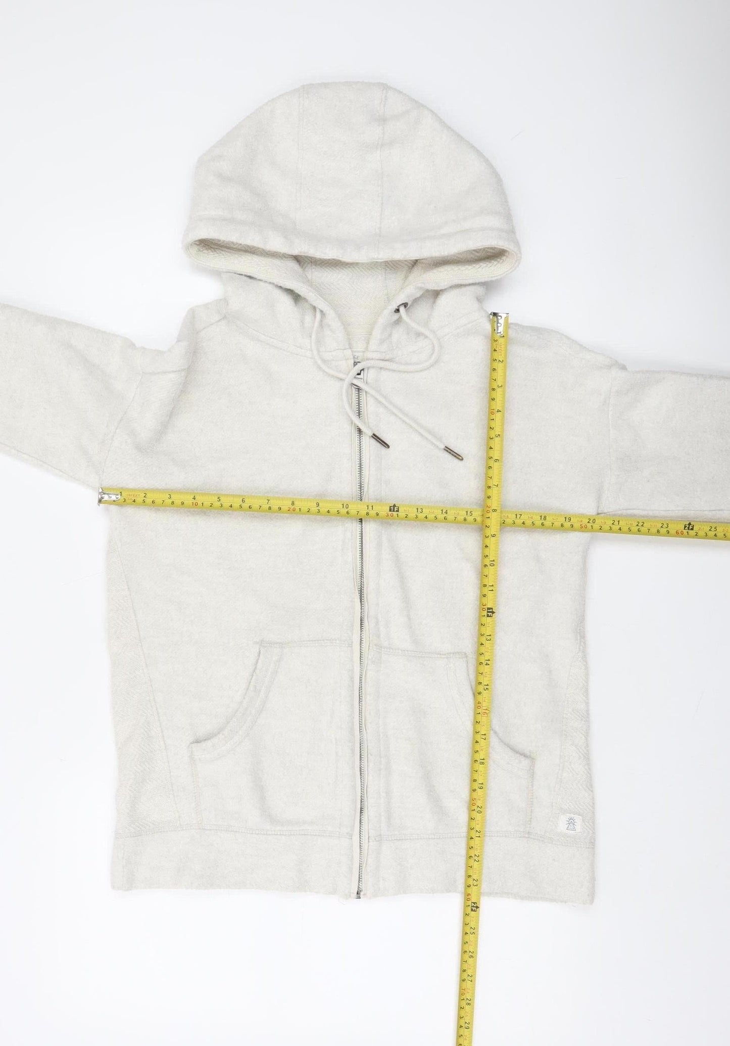 Womens UK S Relaxed Fat Face Ivory Full Zip Hoodie