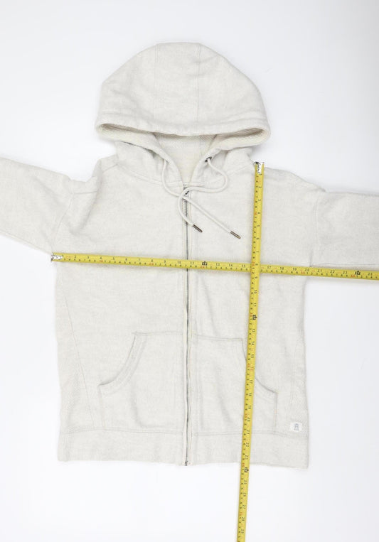 Womens UK S Relaxed Fat Face Ivory Full Zip Hoodie