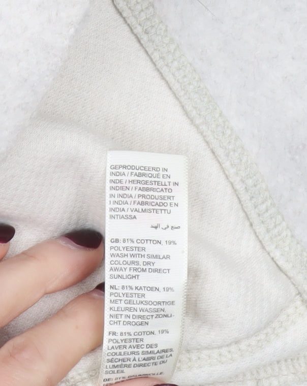 Womens UK S Relaxed Fat Face Ivory Full Zip Hoodie