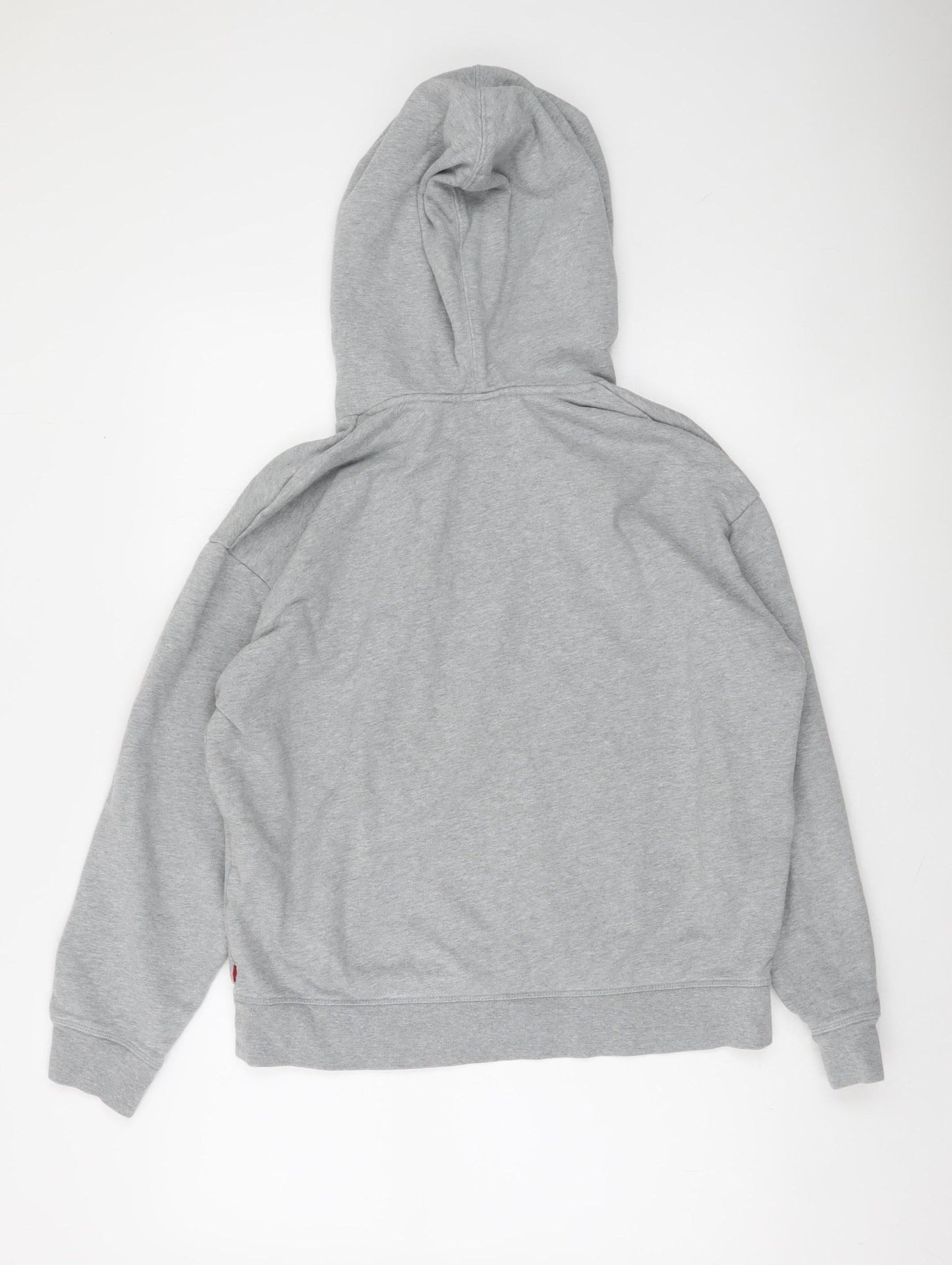 Levi's Mens Grey Hoodie Large Pullover Logo Cotton Sweatshirt