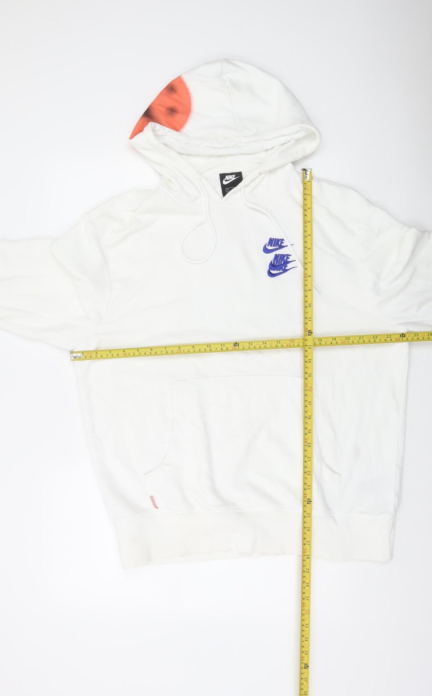 Nike Men's White Graphic Pullover Hoodie L Classic Fit