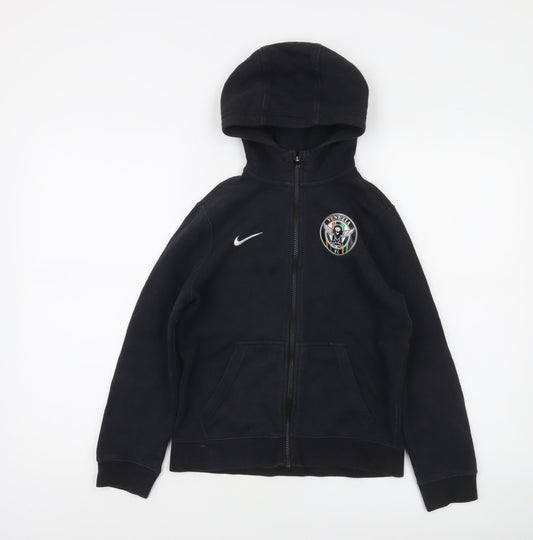Nike Boys Black Full Zip Hoodie 10-12 Years Football Sportswear