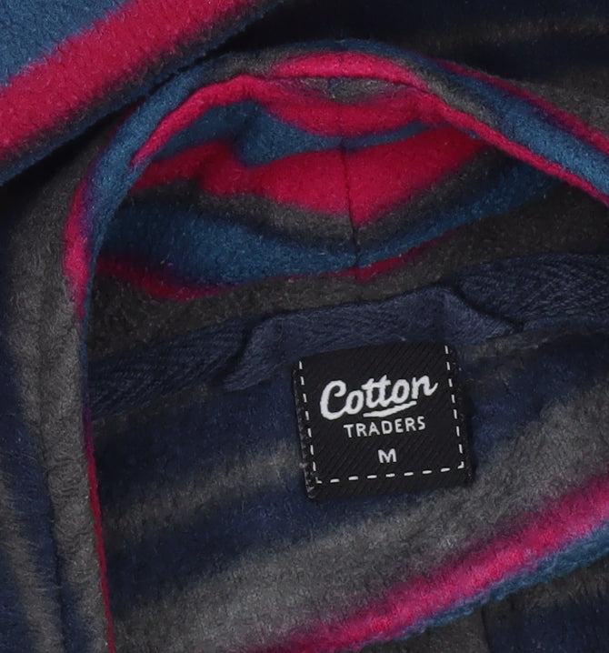 Cotton Traders Men's Multicoloured Striped Fleece 1/2 Zip Sweatshirt M