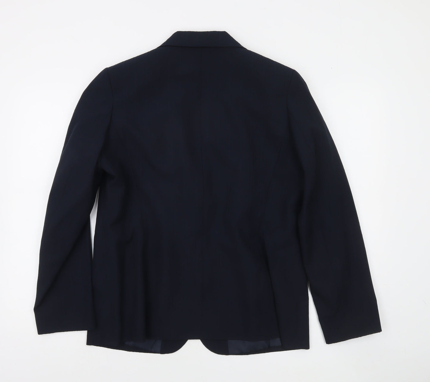 Bm Women's Navy Blue Single-Breasted Blazer Size 16 Classic Fit