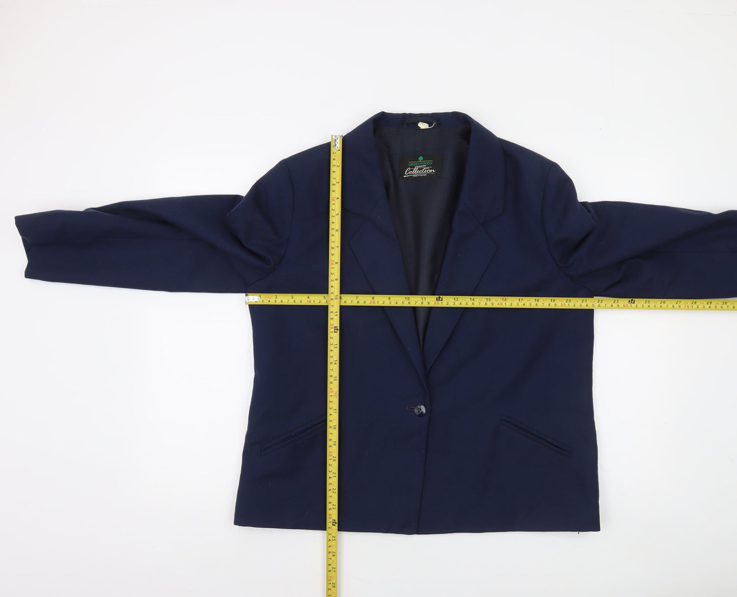 Greenwoods Women’s Navy Blue Single-Breasted Suit Jacket Size 16 Classic Fit