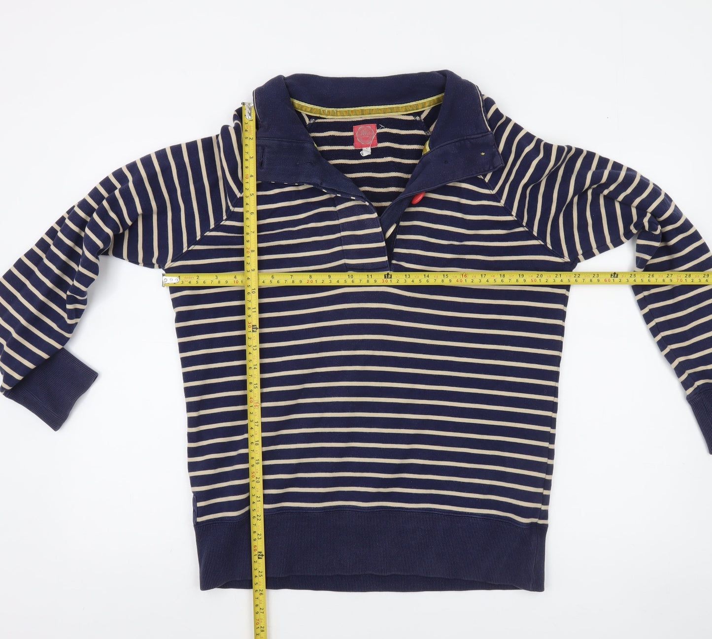 Joules Women's Navy Stripe Pullover Sweatshirt Size 14 Cotton