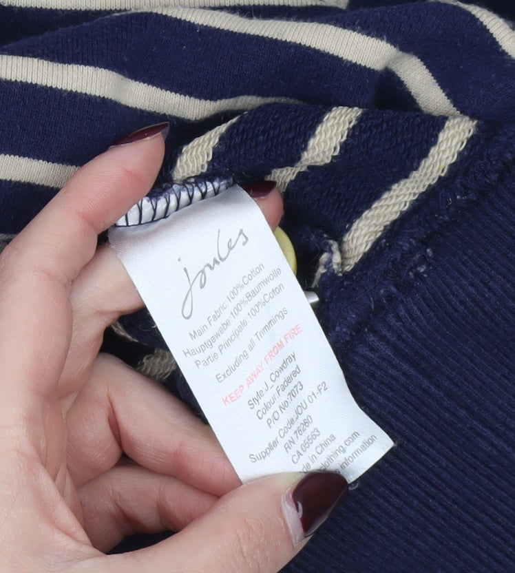 Joules Women's Navy Stripe Pullover Sweatshirt Size 14 Cotton