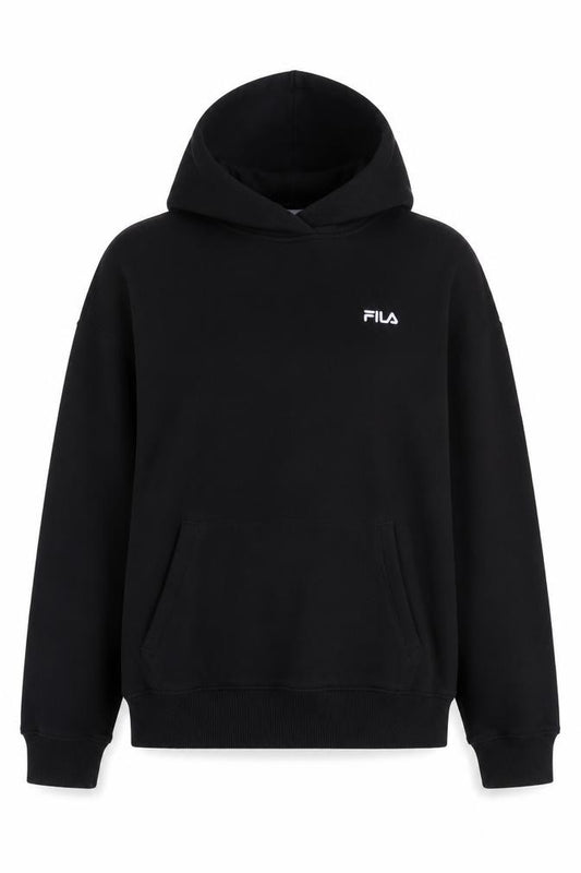 Womens UK M Regular FILA Black Pullover Hoodie