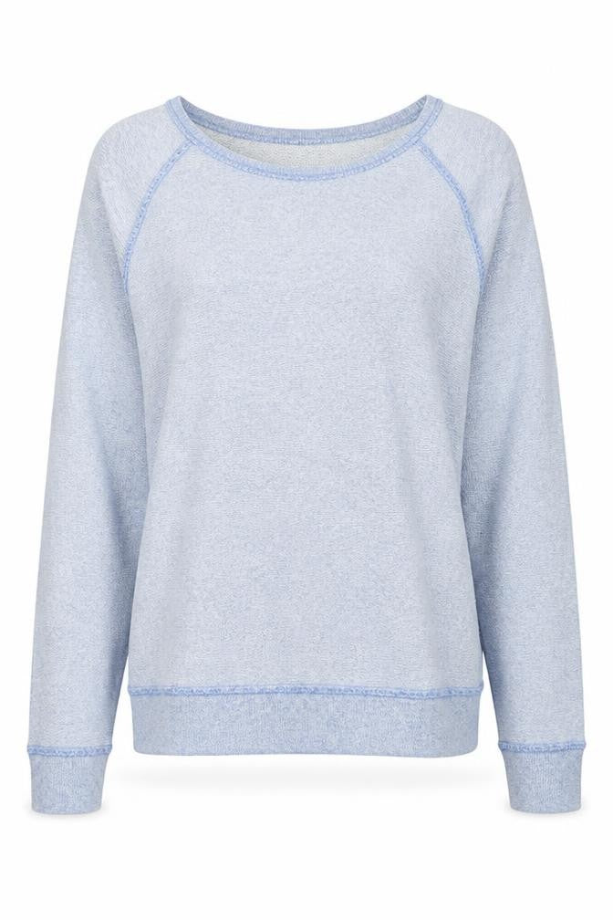 Next Womens Blue Cotton Blend Crew Neck Pullover Sweatshirt Size 8