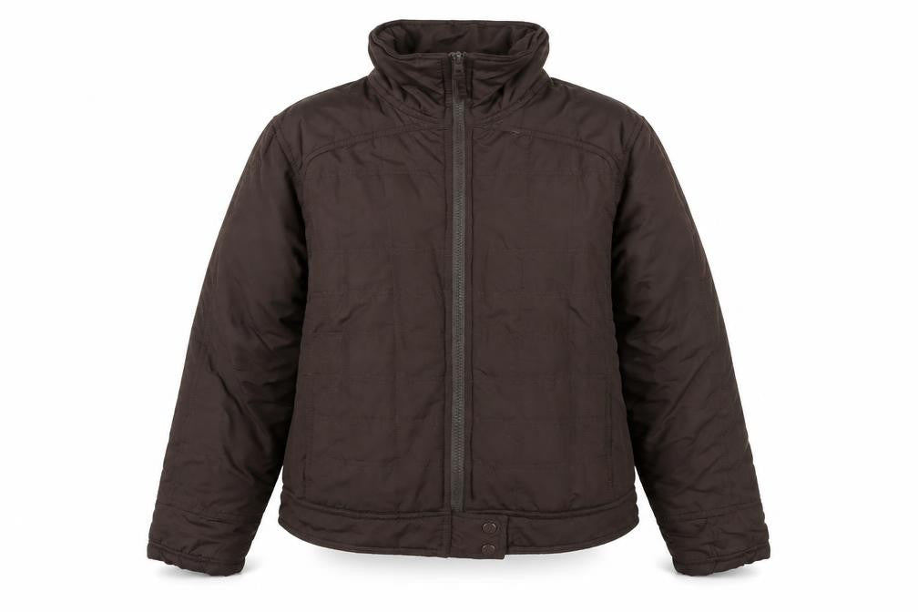 Only Womens Brown Quilted Puffer Jacket XL Casual Zip Up