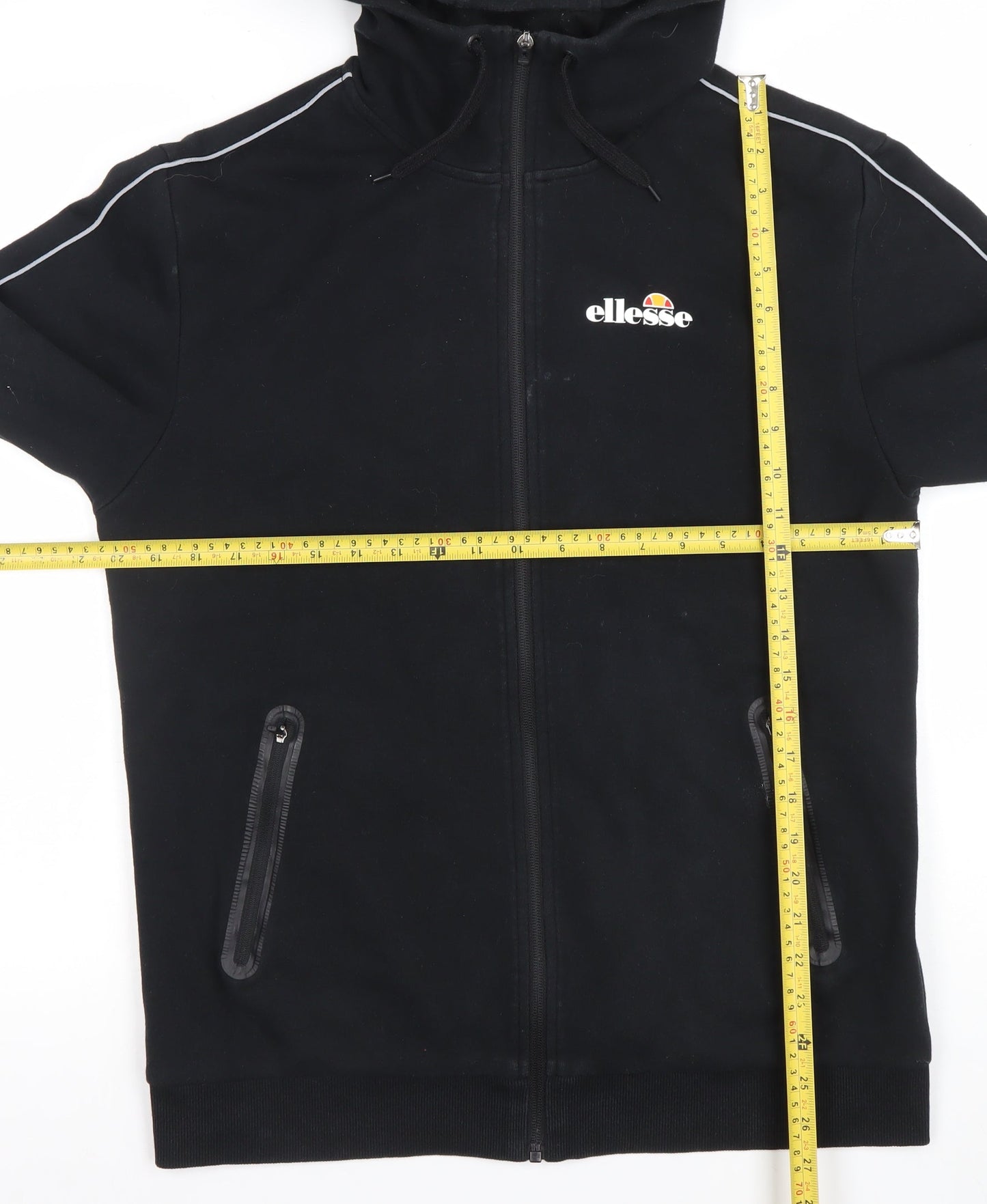 Ellesse Men's Black Full Zip Hoodie Size M Sports Fleece Jacket