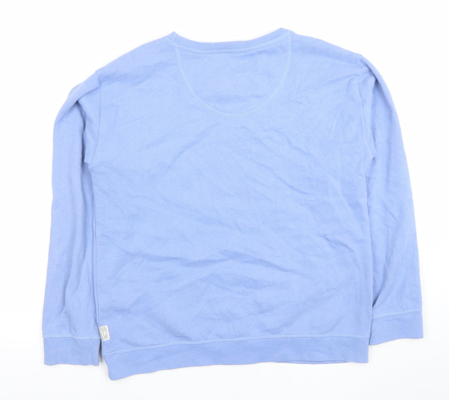 Fat Face Women Blue Happy Days Cotton Sweatshirt UK 8 Regular Fit