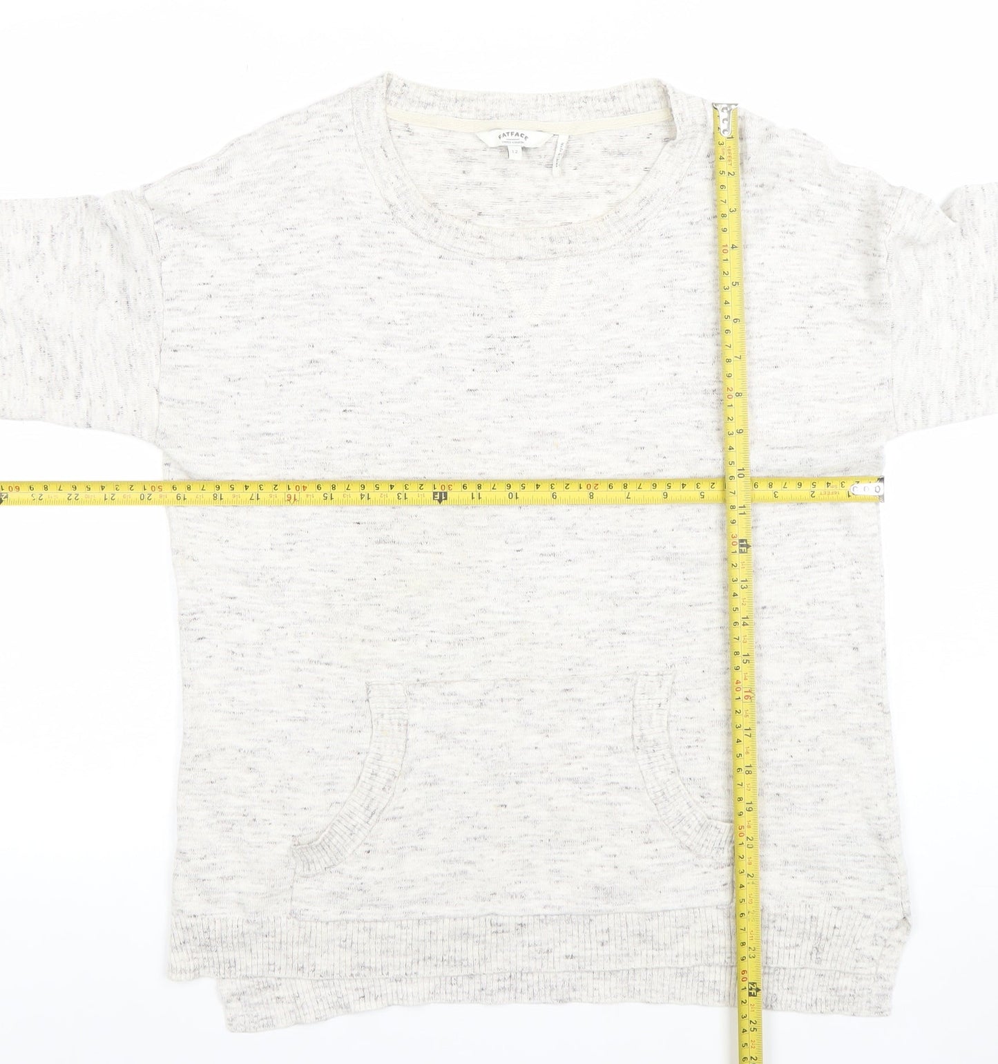Womens UK 12 Regular FatFace Ivory Pullover Tight-Knit