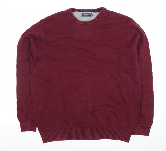 Maine New England Men's Red Cotton Crew Neck Jumper Size L