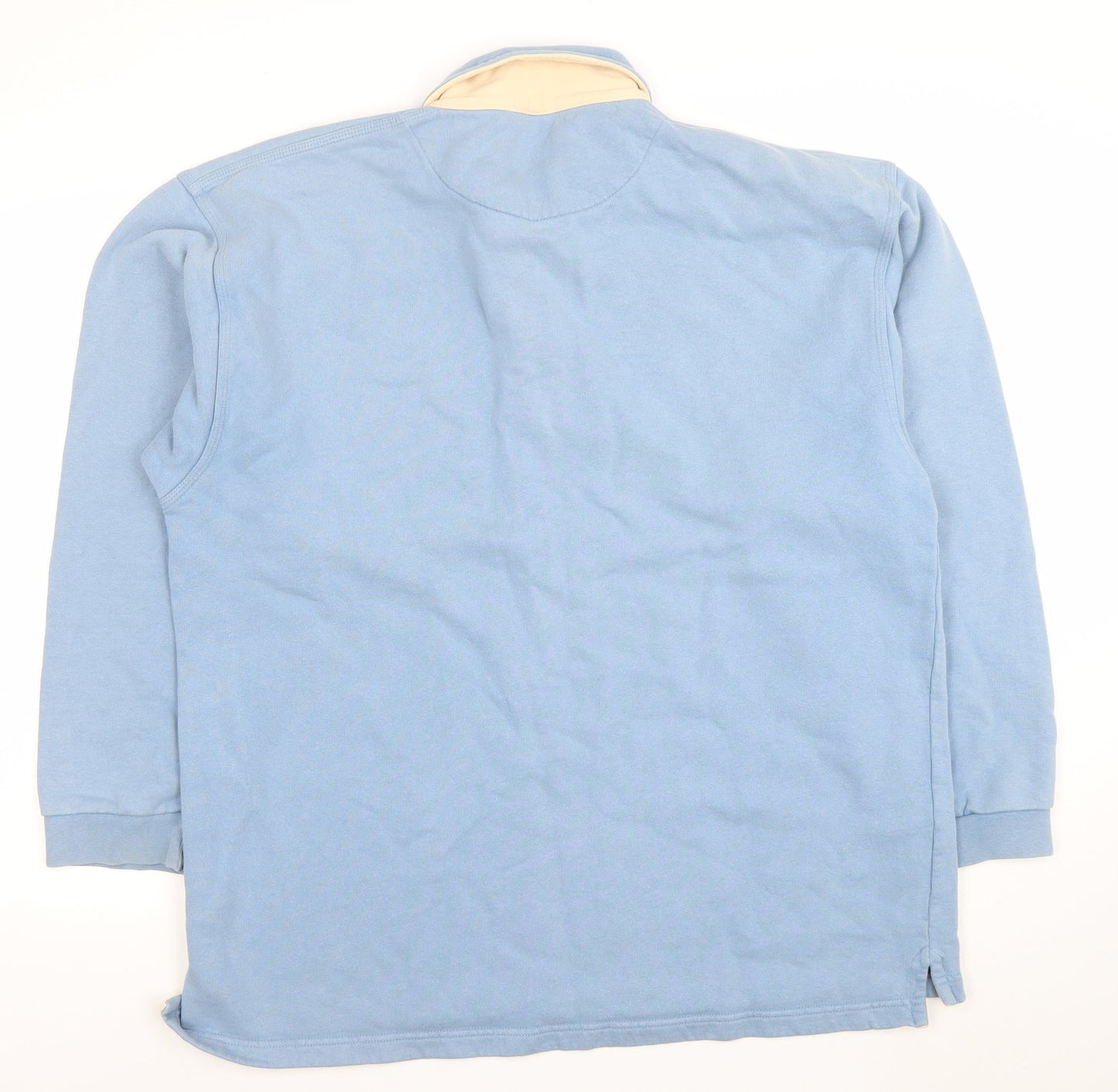 Fat Face Men’s Blue Collared Button Henley Sweatshirt 100% Cotton Size S