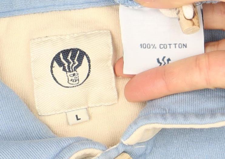 Fat Face Men’s Blue Collared Button Henley Sweatshirt 100% Cotton Size S