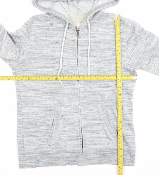 Mossimo Supply Co Women Grey Full Zip Hoodie M Hooded Casual Cotton Blend