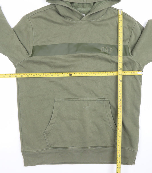 GAP Men’s Green Pullover Hoodie M Regular Fit Fleece Logo