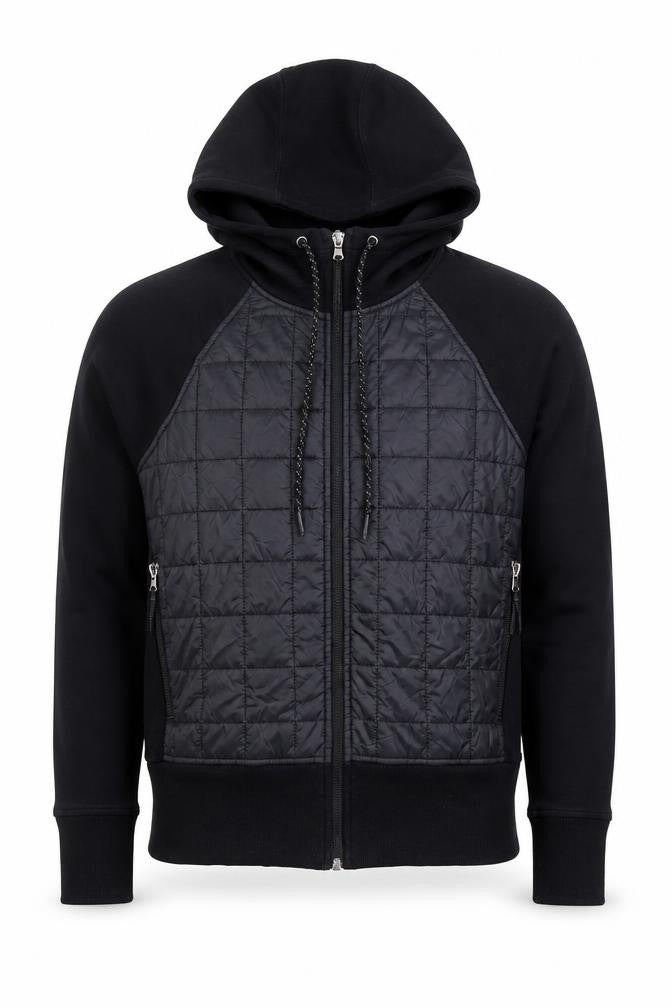 Old Navy Men's Black Regular Fit Full Zip Quilted Active Hoodie Size S