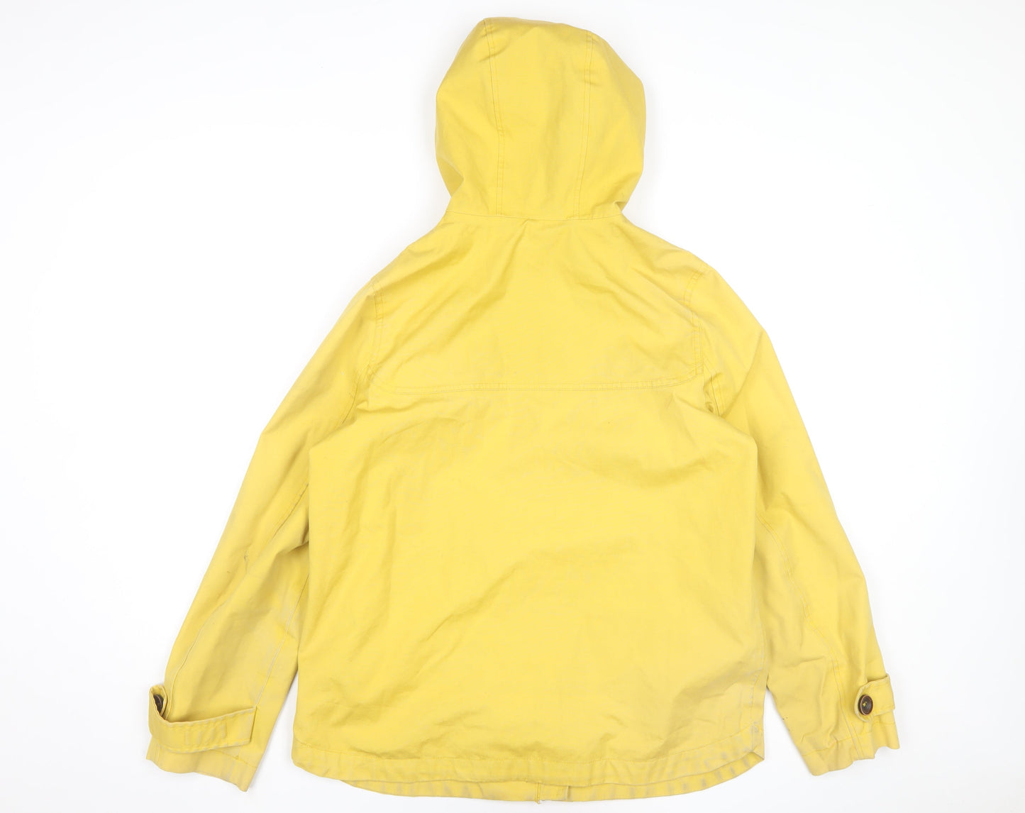 Joules Women Yellow Waterproof Hooded Rain Jacket Size 12