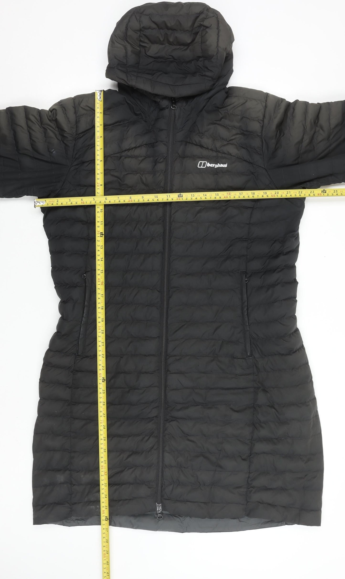 Berghaus Women's Black Long Hooded Puffer Coat Size 18
