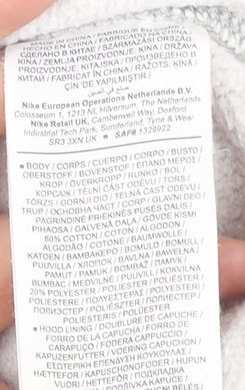 Nike Women's Grey Pullover Hoodie M Cotton Blend Casual