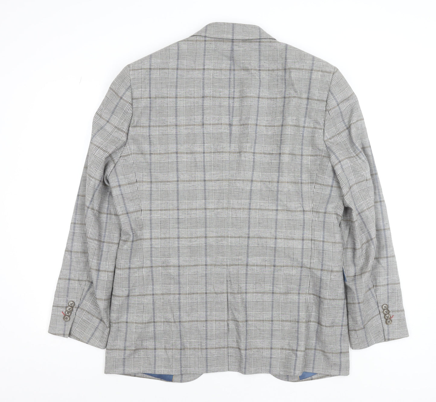 Brook Taverner Men's Grey Check Wool Blend Blazer 42R Classic Fit