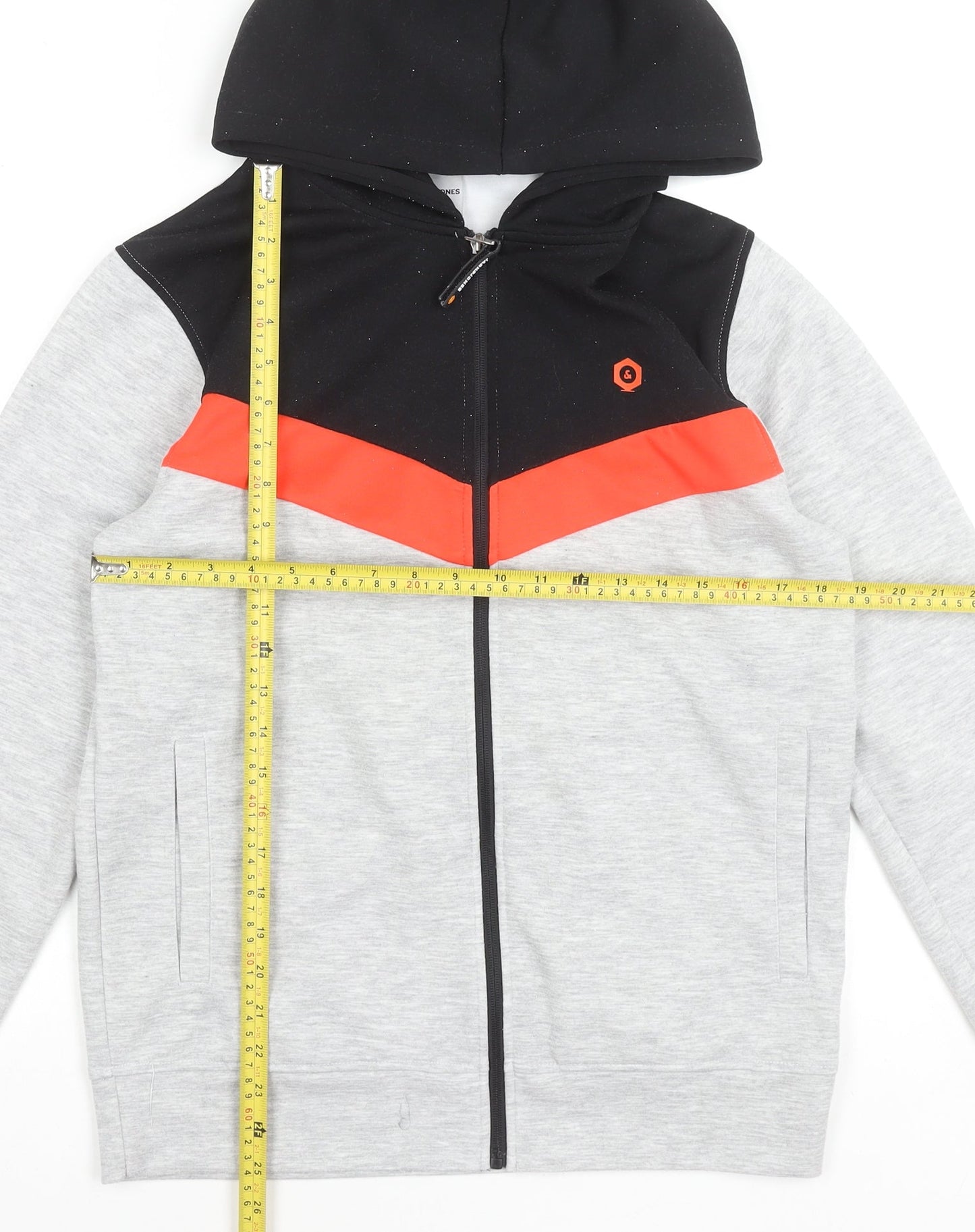 Jack & Jones Men's Grey Full Zip Hoodie Size M Core Collection