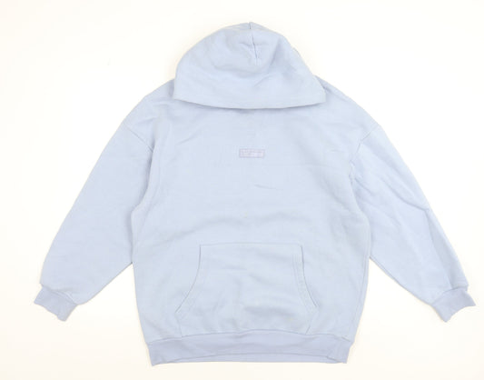 Blank Essentials Women’s Blue Pullover Hoodie Medium Cotton Blend