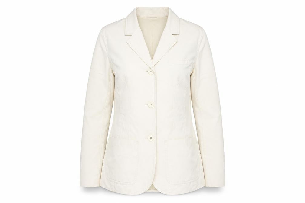 Liz Claiborne Women Beige Cotton Blazer Jacket Size 8