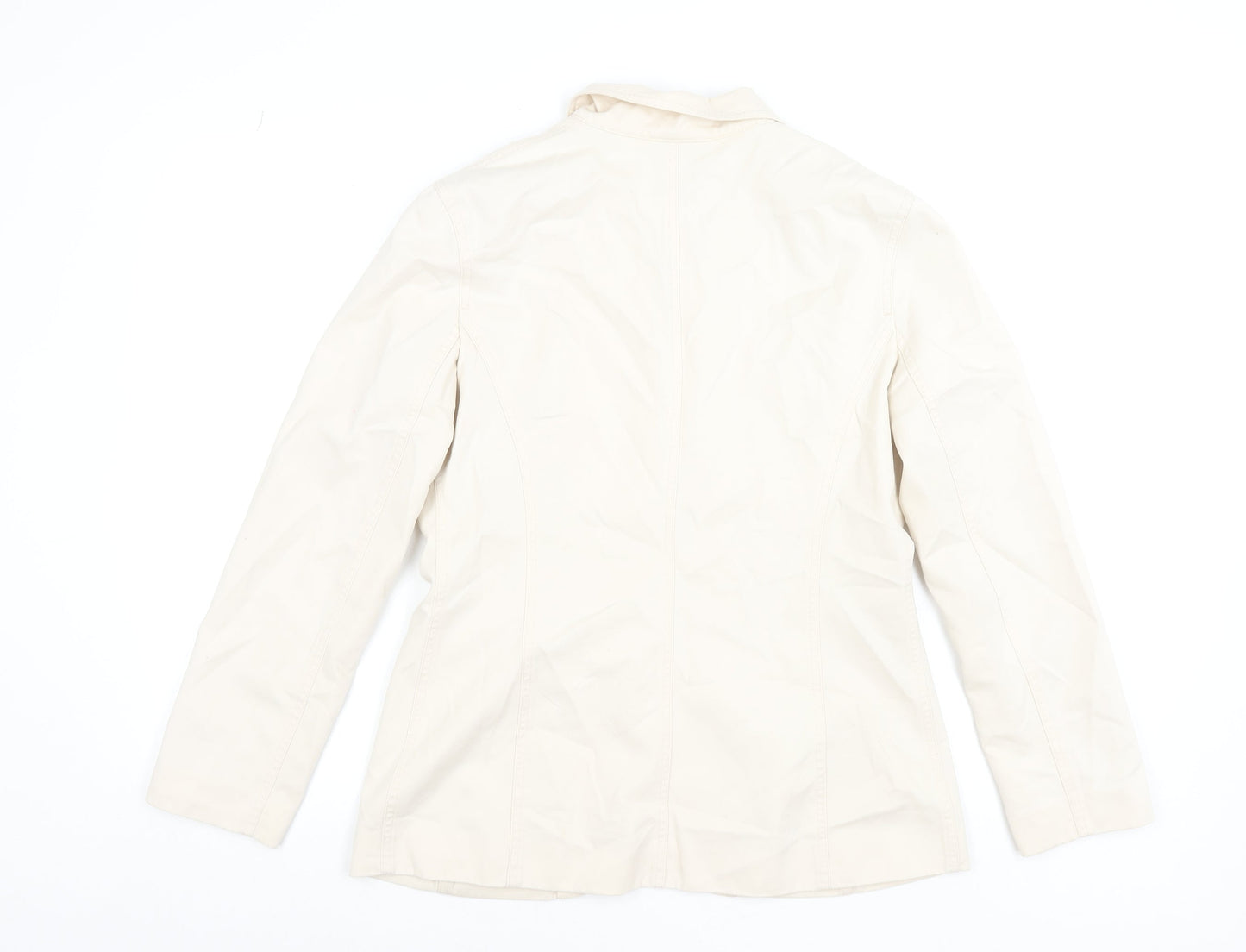 Liz Claiborne Women Beige Cotton Blazer Jacket Size 8
