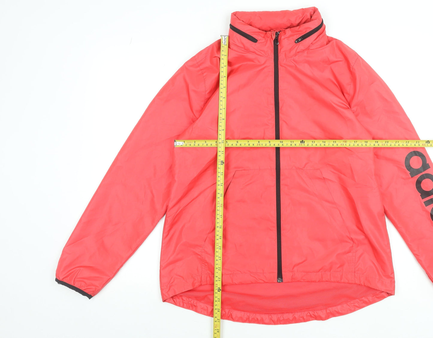 Adidas Womens Pink Windbreaker Jacket Size 16 Lightweight Zip Up