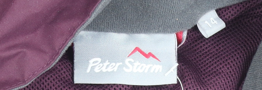 Peter Storm Women Purple Waterproof Hooded Rain Jacket Size 14