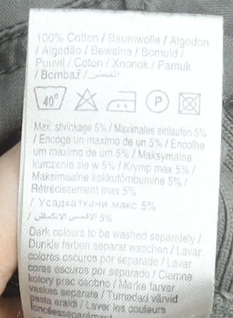 Jack & Jones Men's Grey Quilted Button-Up Shirt M Casual Cotton